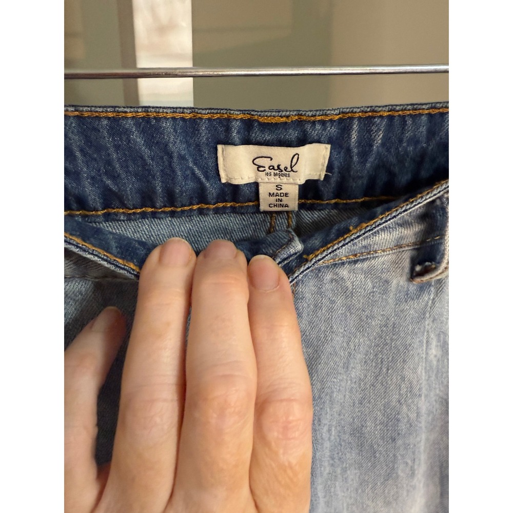 Easel Patchwork Bell Bottom Jeans Boho Flare Deni… - image 8